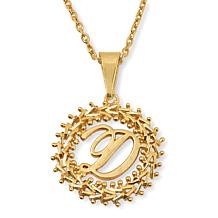 Imperial Silver Diamond-Cut Wheat Link Initial Pendant with 18" Cha...