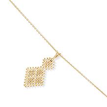 Imperial Silver Satin Lame' Diamond-Cut Pendant with Chain