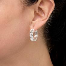 Imperial Silver Sterling Silver Diamond-Cut 4-Row Wheat Hoop Earrings