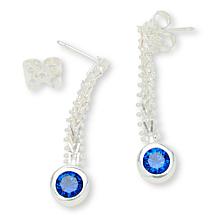 Imperial Silver Wheat Texture Diamond Cut CZ Earrings