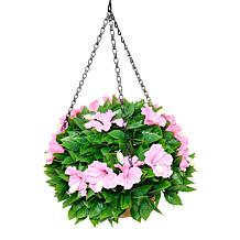 Improvements 15" Faux Hibiscus Hanging Basket