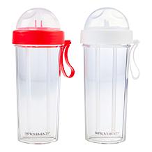 Improvements 2-pack Dual Chamber Cups with Straws