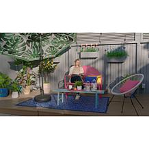 Improvements 9' Double-Layer Printed Patio Umbrella with Base