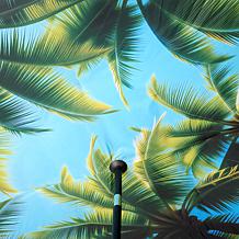 Improvements 9' Double-Layer Printed Patio Umbrella with Base