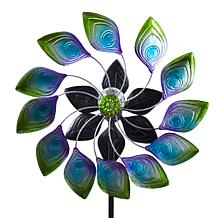 Improvements Peacock Solar Metal Wind Spinner