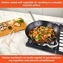 IMUSA 14" Light Cast Iron Wok with Stainless Steel Handle - Black