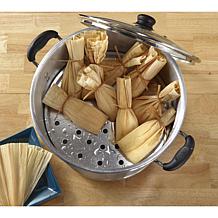 IMUSA 20-Quart Tamale and Seafood Steamer with Glass Lid - Silver
