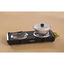 IMUSA Electric Double Burner - Black