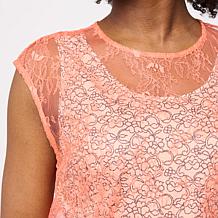 In Earnest Lace Swing Peplum Top