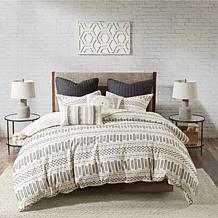INK+IVY Rhea Cotton Jacquard Comforter, Ivory/Charcoal - King/Cal King