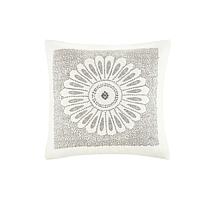 INK+IVY Rhea Cotton Jacquard Comforter Set Ivory/Charcoal - Full/Queen