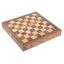 Inlaid Walnut-Style Wood Chess Set