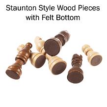 Inlaid Walnut-Style Wood Chess Set