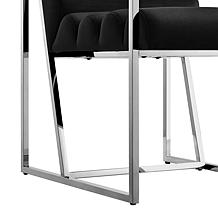 Inspired Home Dalia Velvet Dining Chair with Gold Frame, Grey