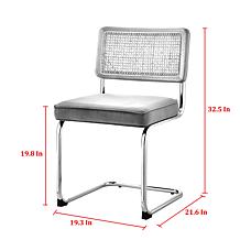 Inspired Home Marquis Dining Chair with Velvet Padded Seat, Black