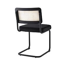 Inspired Home Marquis Dining Chair with Velvet Padded Seat, Black