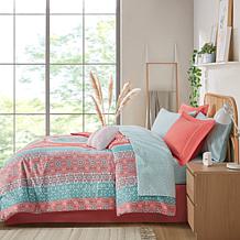 Intelligent Design Loretta Coral Queen Comforter and Sheet Set