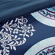 Intelligent Design  Loretta Navy Queen Comforter and Sheet Set