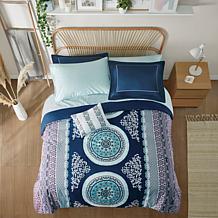 Intelligent Design Loretta Navy Queen Comforter and Sheet Set