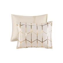 Intelligent Design  Raina Ivory/Gold Metallic Comforter Set King/CalK