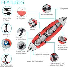 Intex Excursion 151"L x 37"W x 18"H Pro K2 Kayak Inflatable Set