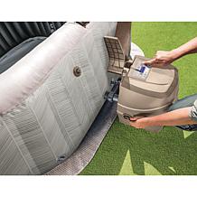 Intex PureSpa Chevron Deluxe 6ppl Cream Outdoor Inflatable Hot Tub Set