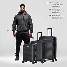 InUSA Deep 3-Piece Hardside Spinner Luggage Set