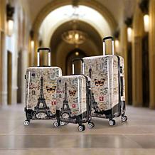 InUSA Prints 3-Piece Lightweight Hardside Luggage Set