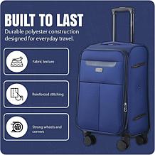 IZOD Liam 3pc  Expandable Softside Luggage Set with Spinners & Lock