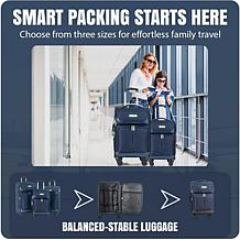 IZOD Ocean 3pc Expandable Luggage Set w/Spinner Wheels & Lock