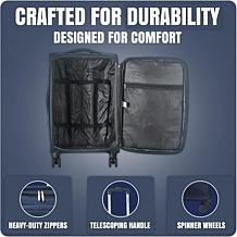 IZOD River 3pc Expandable Luggage Set w/Spinner Wheels & Lock