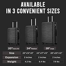 Izod Romeo 3-Piece Hard Shell Spinner Luggage Set