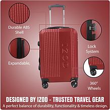 IZOD Zane 3-Piece Expandable Hardside Luggage Set with Spinner Wheels