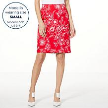 Jaclyn Floral Print Stretch Knit Skirt