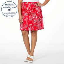 Jaclyn Floral Print Stretch Knit Skirt