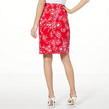 Jaclyn Floral Print Stretch Knit Skirt
