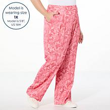 Jaclyn Smith Floral Jacquard Pleated Pant