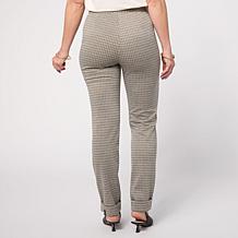 Jaclyn Smith Jacquard Ponte Pant with Bottom Cuff
