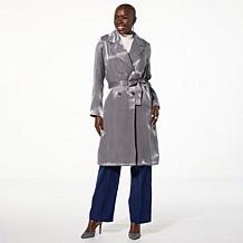 Jaclyn Smith Metallic Belted Trench Coat