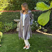 Jaclyn Smith Metallic Belted Trench Coat