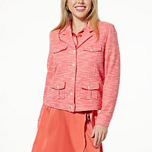 Jaclyn Smith Stretch Knit Tweed Jacket
