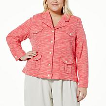 Jaclyn Smith Stretch Knit Tweed Jacket