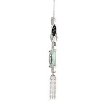 Jade of Yesteryear Green Jade and CZ Longevity Tassel Pendant w/Chain