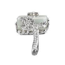 Jade of Yesteryear Sterling Silver Green Jade Dragon Ring