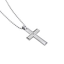 James Michael Men's Diamond-Accented Stainless Steel Cross Pendant