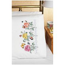 Janlynn Stamped Cross Stitch Pillowcase Pair 20X30 - Rose Garden