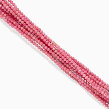Jay King 10 Strand Baroque Rose Rhodonite Necklace, Sterling