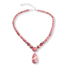 Jay King 18" Rhodochrosite Sterling Silver Beaded Drop Necklace