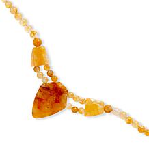 Jay King 18" Yellow Quartz Beaded Station Drop Necklace