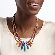 Jay King 2-Strand Turquoise and Spiny Oyster Beaded 18" Necklace